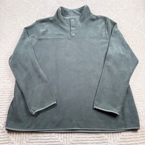 32 Degrees Pullover NWT Heat Men's XXL Fleece Pullover Mock Neck Gray Green